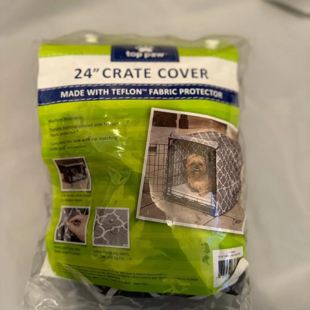 NWT(in packaging) 24” Dog Crate Cover  gray and white (#29)